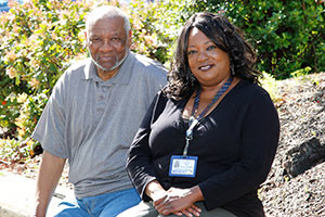 Kaiser Permanente member James McNorton with Toni Deering, RN, at the Kaiser Permanente Medical Center in Martinez.